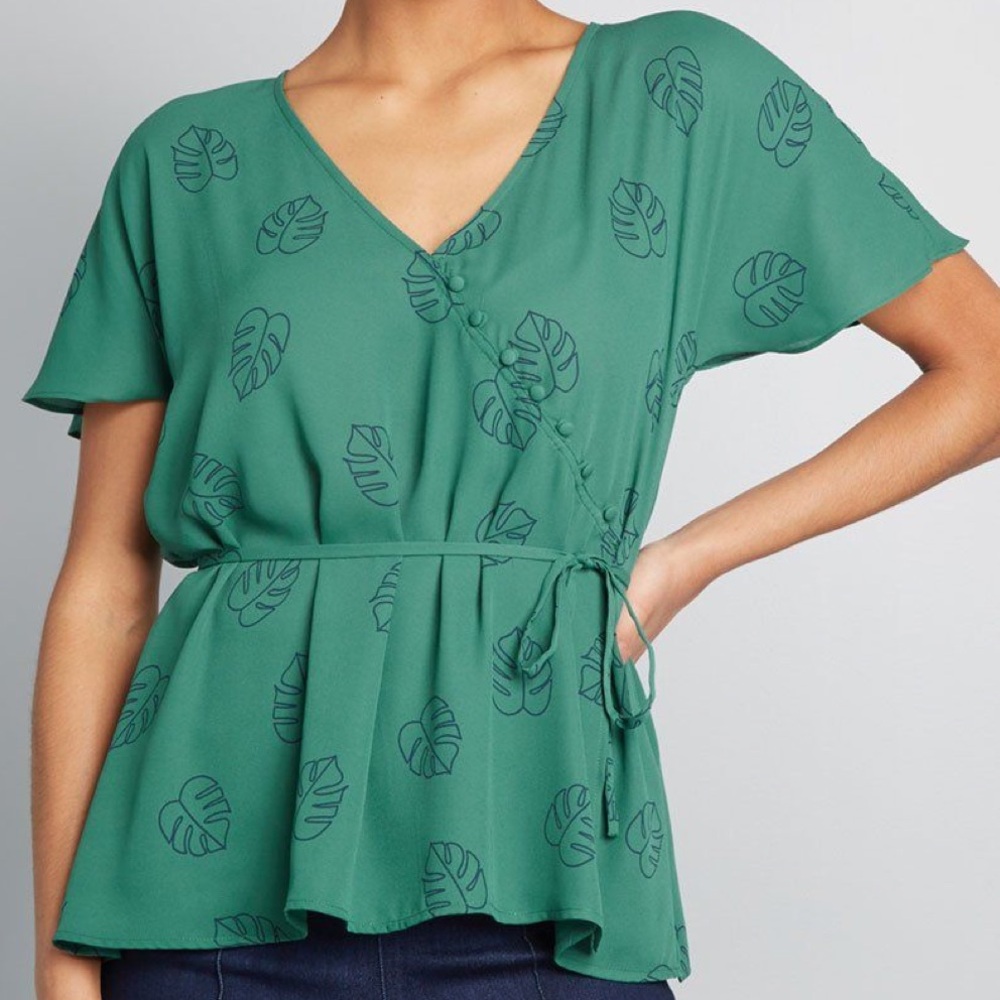 Green Wrap Top